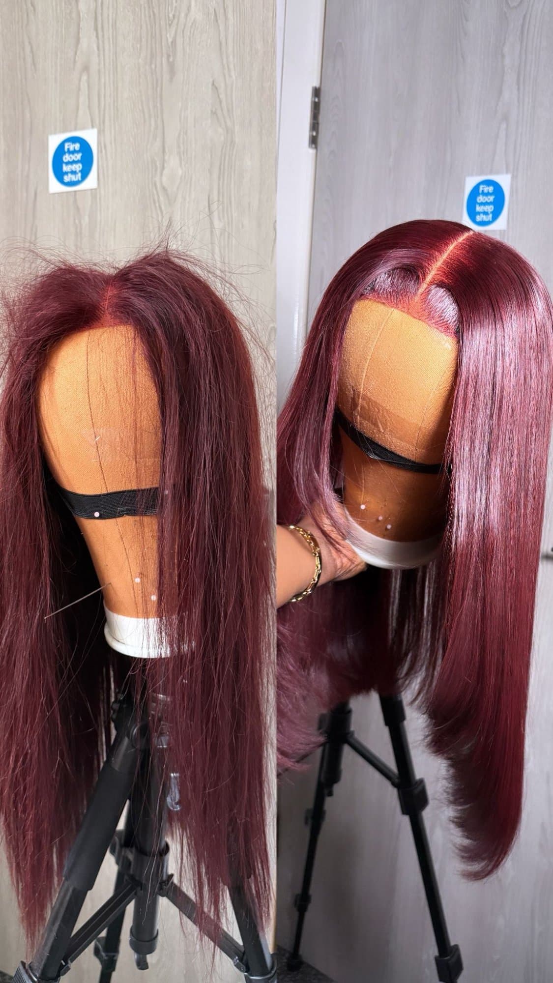 Bouncy curl style on mannequin